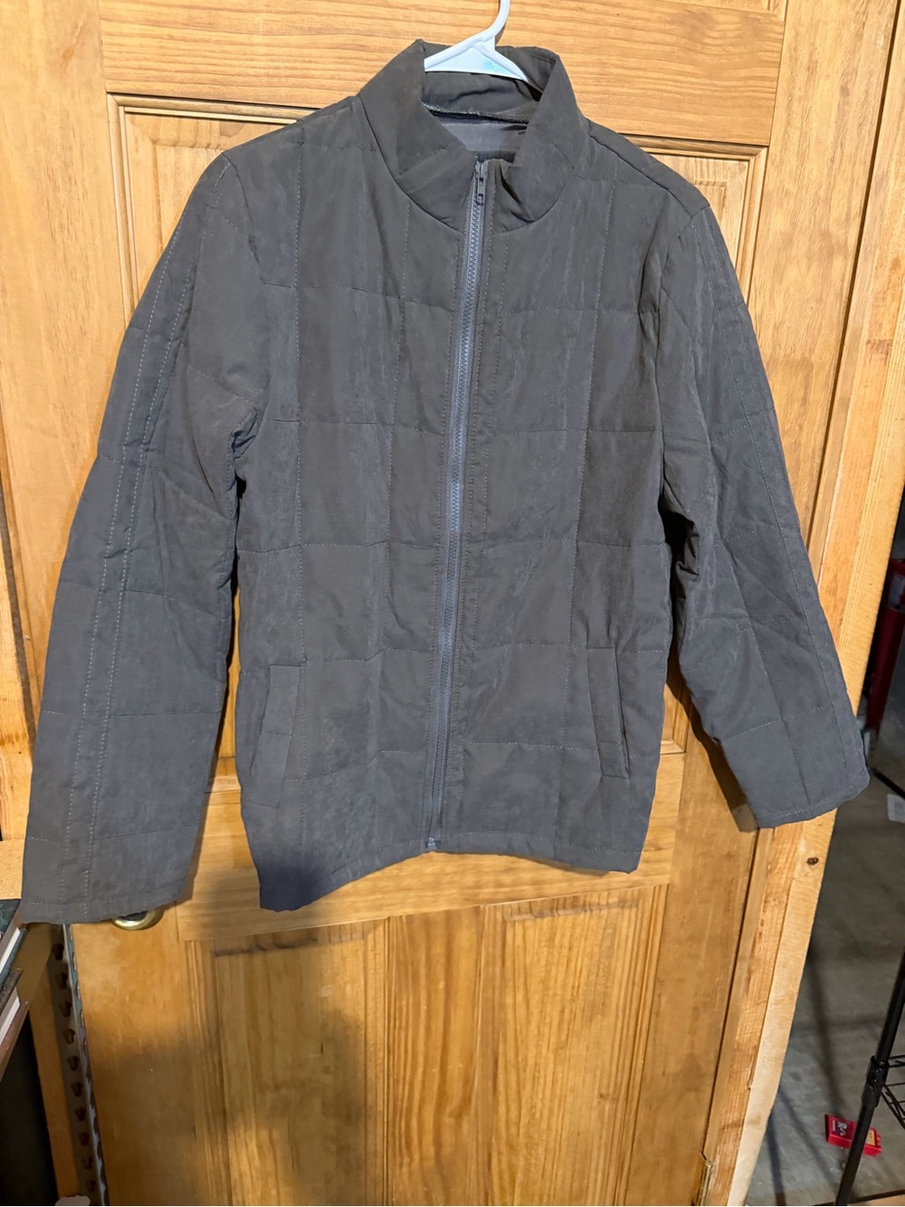 Charcoal Quilted Zip-Up Jacket